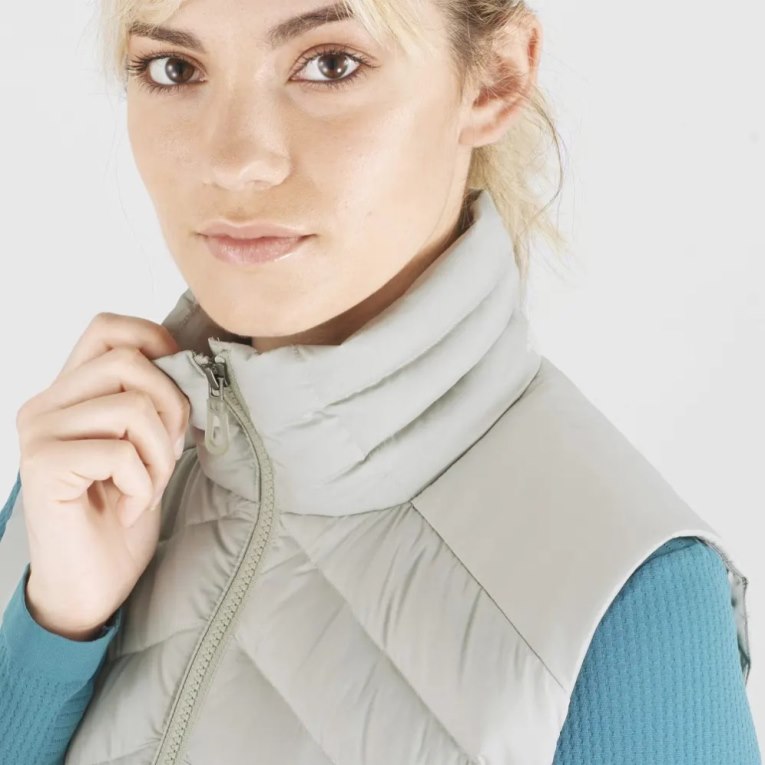 Salomon Essential Xwarm Down Women's Vest Light Grey | CA 81N6